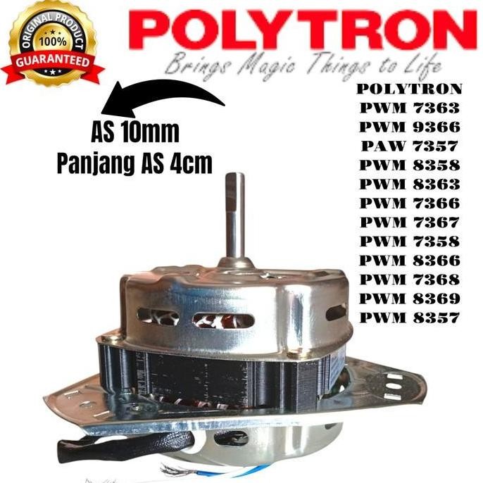 MOTOR SPIN POLYTRON PWM 9556 PENGERING MESIN CUCI POLYTRON DUA TABUNG PWM 9556 READY