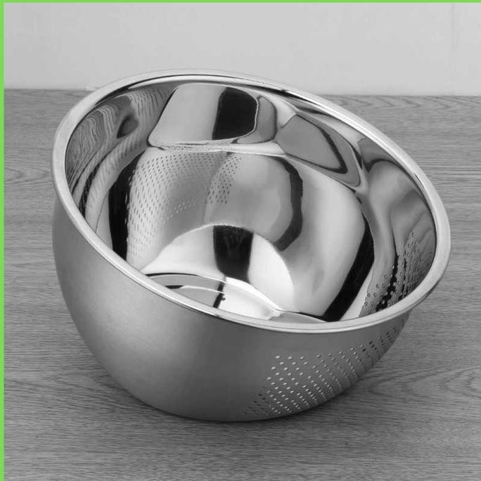 Saringan Baskom Penyaring Cucian Sayuran Buah Beras Stainless Steel