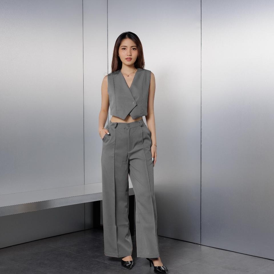 One Set Rompi Vest Wanita Stelan Celana Panjang