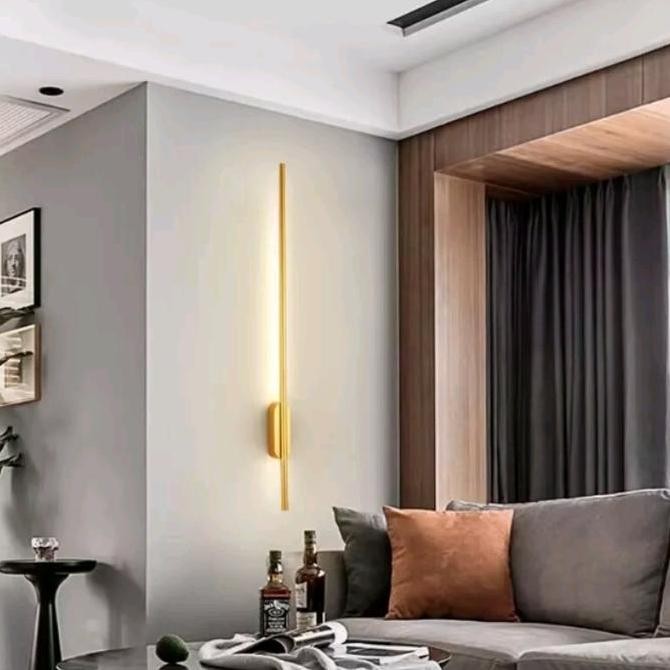 Lampu dinding minimalis led strip hias kamar tidur