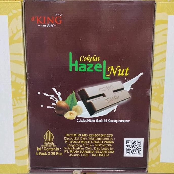 

Cokelat Kacang Hazelnut d'King Dus 4 Pack Coklat Kiloan Favorit Termurah