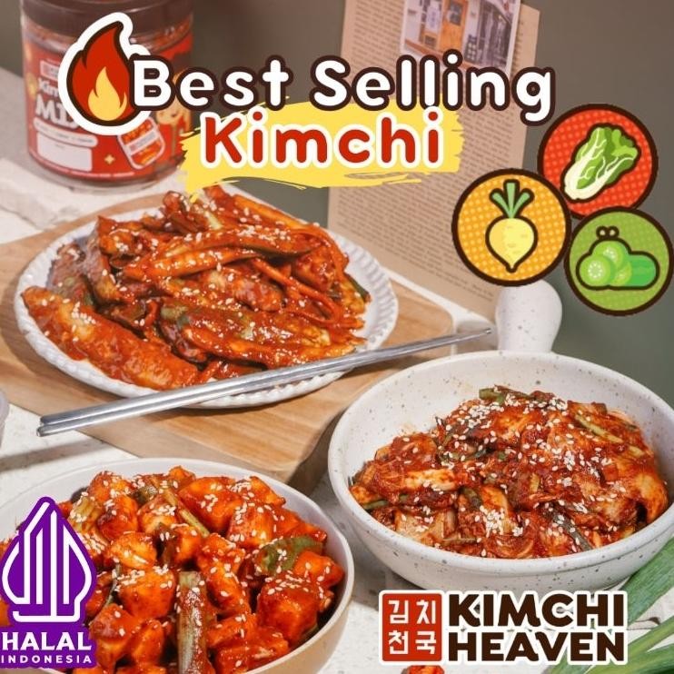 

1Kg Fresh Korean Kimchi In Jar Halal Sawi Lobak Timun Mix