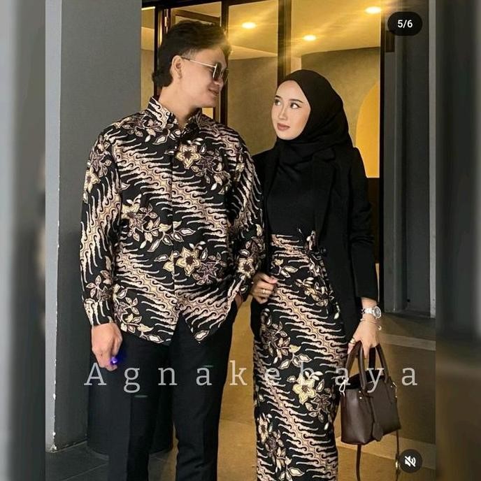 Couple Rok lilit dan kemeja batik Panjang by agnaKebaya pendek semi kondangan pasangan Kebaya Wanita