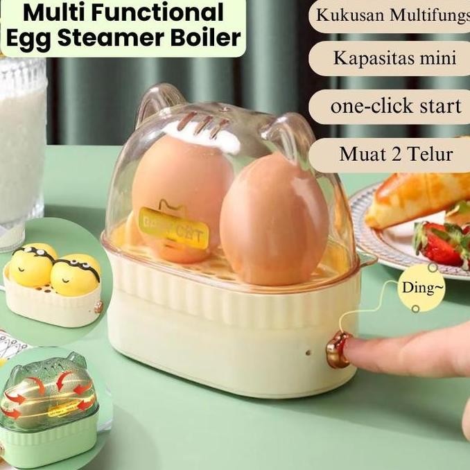 Steamer Telur Kukus Boiler Mini Electric Egg Cooker Alat Rebus Telur Listrik Otomatis