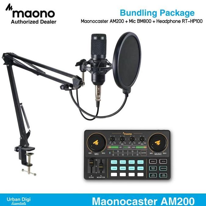 Paket Podcast Youtuber Asmr Maono Au Am200 Maonocaster Lite + Mic Berkualitas