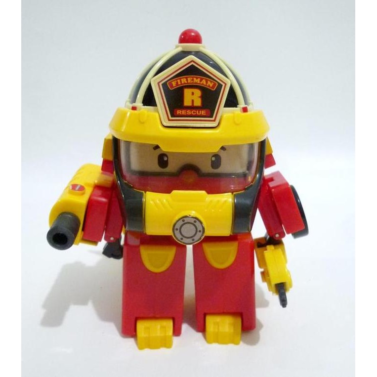 Action Figure Roy Action Pack Super Fireman Robocar Poli Original