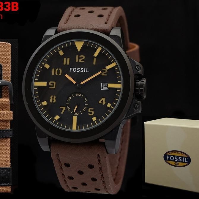 Jam Tangan Pria Fossil Analog Tali Kulit Tggl Aktif  Watetproof Trbaru