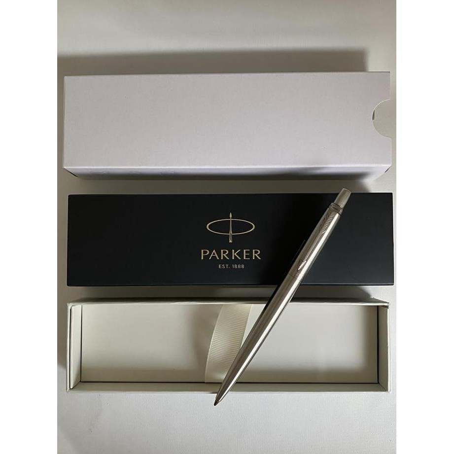 

tersedia pulpen parker jotter stainless ct - klip silver ballpoint original