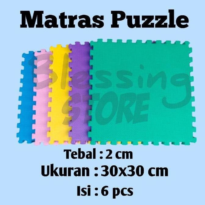 Puzzle lantai 30x30 tebal 2 cm isi 6 pcs matras puzzle/karpet lantai/playmate/alas lantai