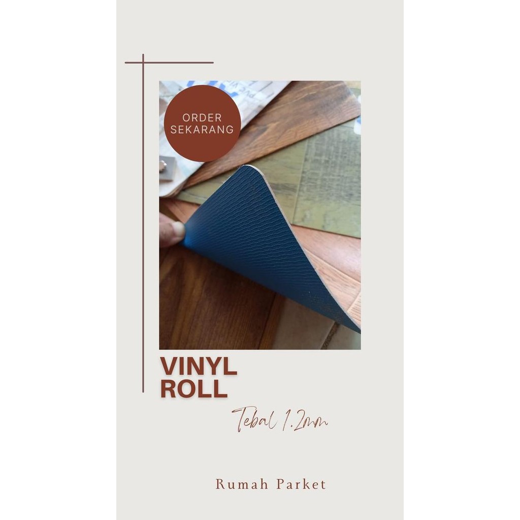 Karpet Lantai Vinyl Korea tebal 1.2mm Motif kayu