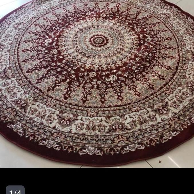 karpet permadani bulat turki motif klasic