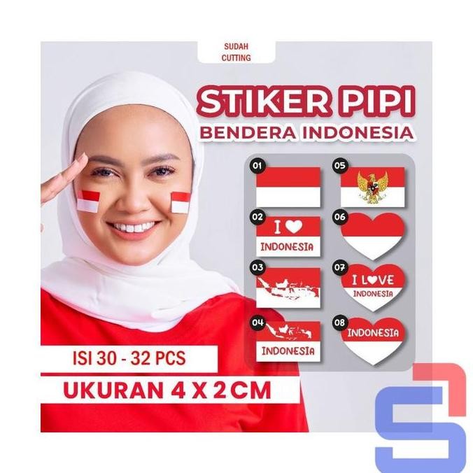 

Produk Terbaik] Sticker Pipi Bendera Merah Putih Indonesia 2 x 4cm