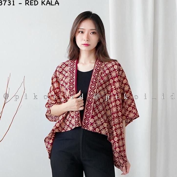 Pikoiid Cardan Batik Wanita Katun Outer Batik Wanita Outer Batik Kantor 3731
