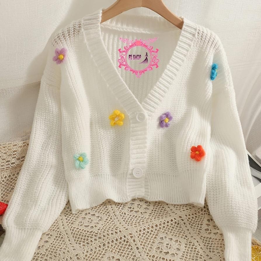 Fx Cardi Cardan Flow Korea Bunga 3D Timbul