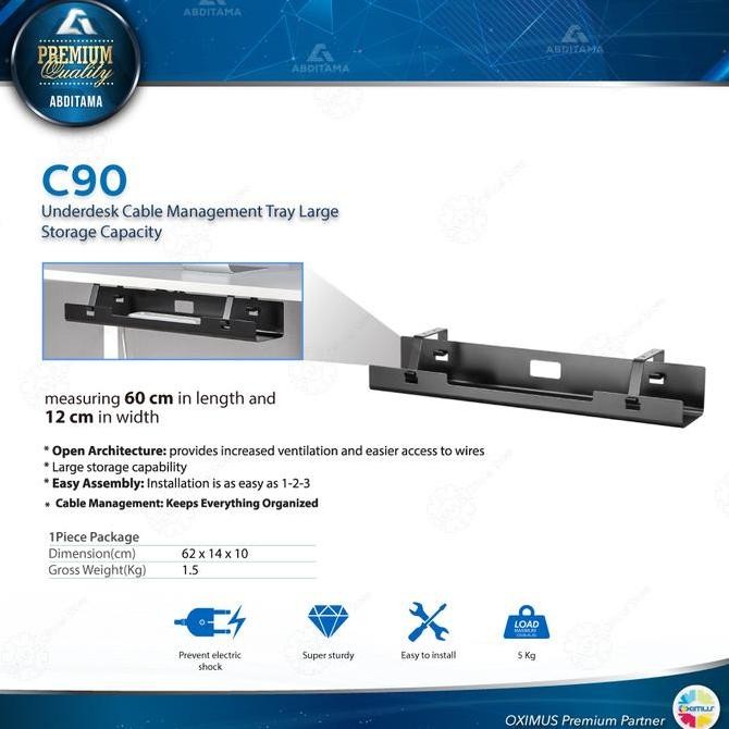

Sale Underdesk Cable Management Tray Large Storage Capacity Oximus C90