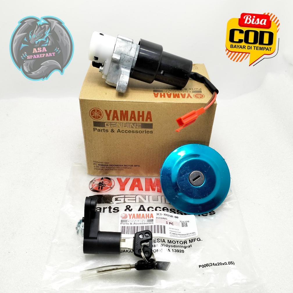 Berkualitas Kunci Kontak + Tutup Tangki 3C1 Asli Original Motor Yamaha Vixion Old / Lama Konci Key 1