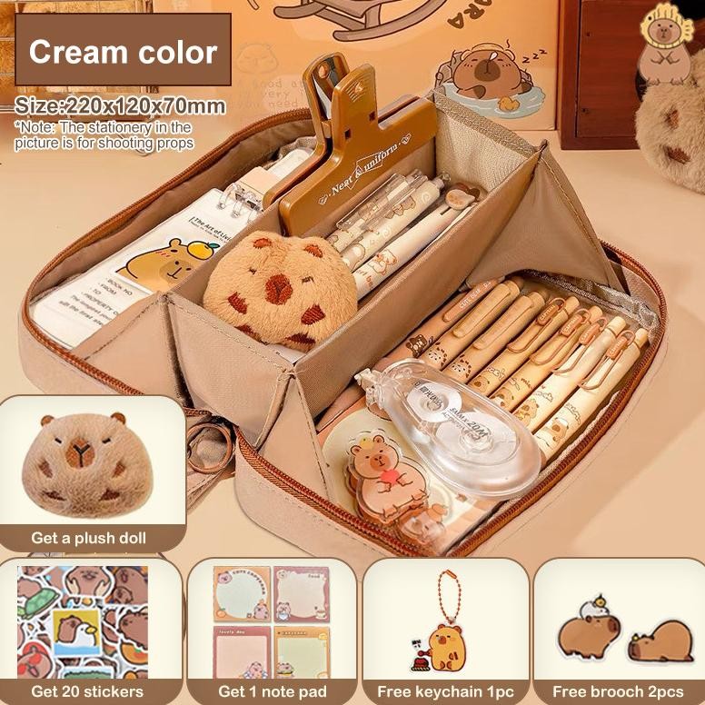 

Capybara Pencil Case Large Capacity School Pencil Cases Back To School Pencil Pouch Aesthetic Stationery Kawaii Pencil Box