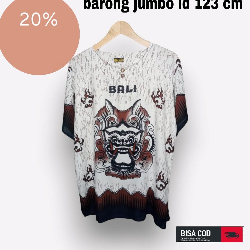 Terbaru baju barong jumbo baju kaos bali pria wanita jumbo ld 123 bahan katun kaos  pantai jumbo