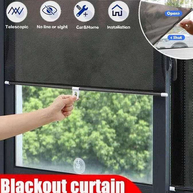 Roller Blind Tirai Cover Jendela Kaca Tempel Gorden Rumah Kantor