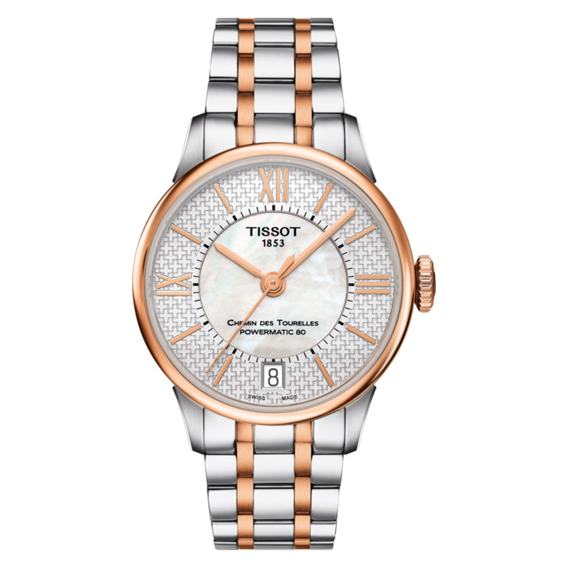 Jam Tangan Wanita Tissot Chemin Des Tourelles Powermatic 80 Helvetic Pride 32mm T-Classic T099.207.2