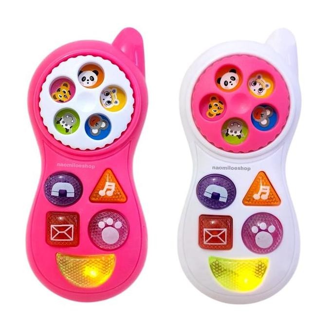 Update Pink putih Mainan hp mainan Telepon Bayi Anak Balita Edukasi -  Baby Phone Toys Mini Call ter