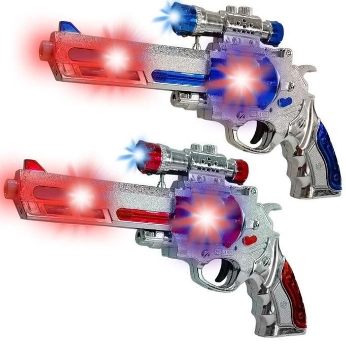 Murah marvelous Toy Blaster Silver Game Flashing Light And Sound mainan pistol anak mainan tembakan 