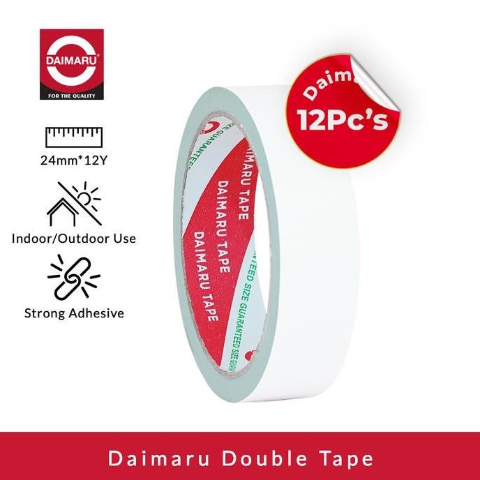 

promo [dapat 12pcs] daimaru double tape 24mm x 12y perekat dua sisi