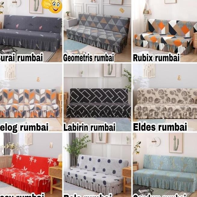 TERBARU COVER SOFA BED INFORMA,GOTHAM,IVARO ELASTIS SARUNG RUMBAI PENUTUP SOFA