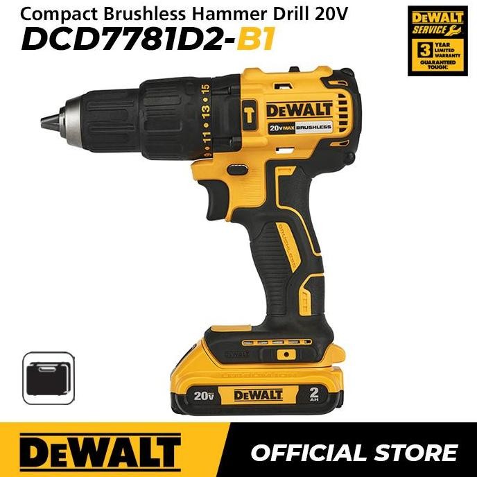 promo dewalt brushless impact drill bor baterai 20volt model dcd7781d2