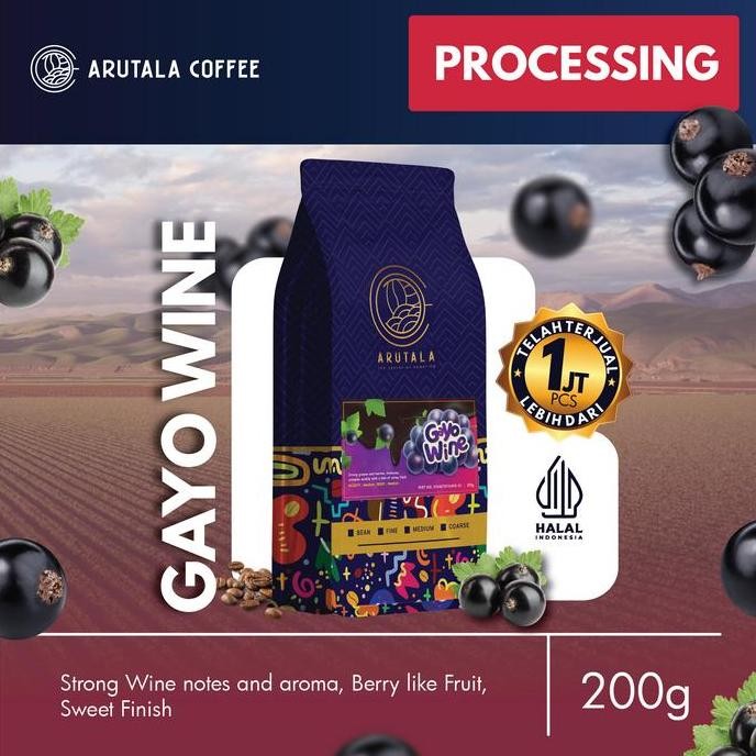 

READY KOPI ARABIKA GAYO WINE 200 GRAM - KOPI ARABICA PREMIUM ARUTALA