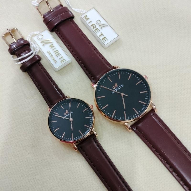 Zjs Jam Tangan Kulit Mirete Couple Pria & Wanita