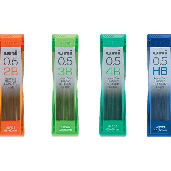 

original uni nanodia uni05-202nd isi pensil 0.5mm hb-4b - pensil mekanik kuat dan presisi