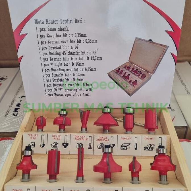 (1) MATA ROUTER KAYU SET PISAU PROFIL KAYU AS 6MM sumbermte Buru Order