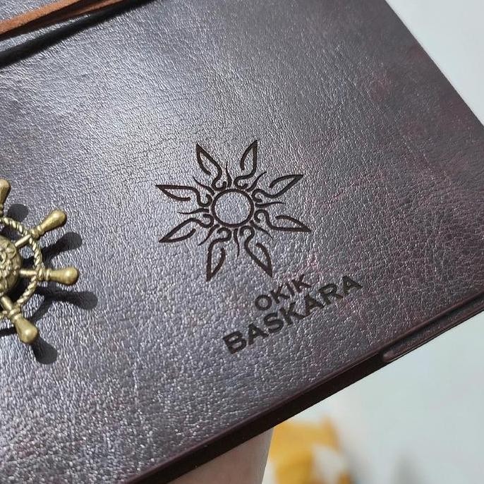 

(Bisa Custom Nama) Binder Kulit Vintage Compass Ukuran A6/ Notebook Binder Custom Nama/ Buku Catatan Binder Kulit Retro Compass A6 Pu Leather Pu Leather