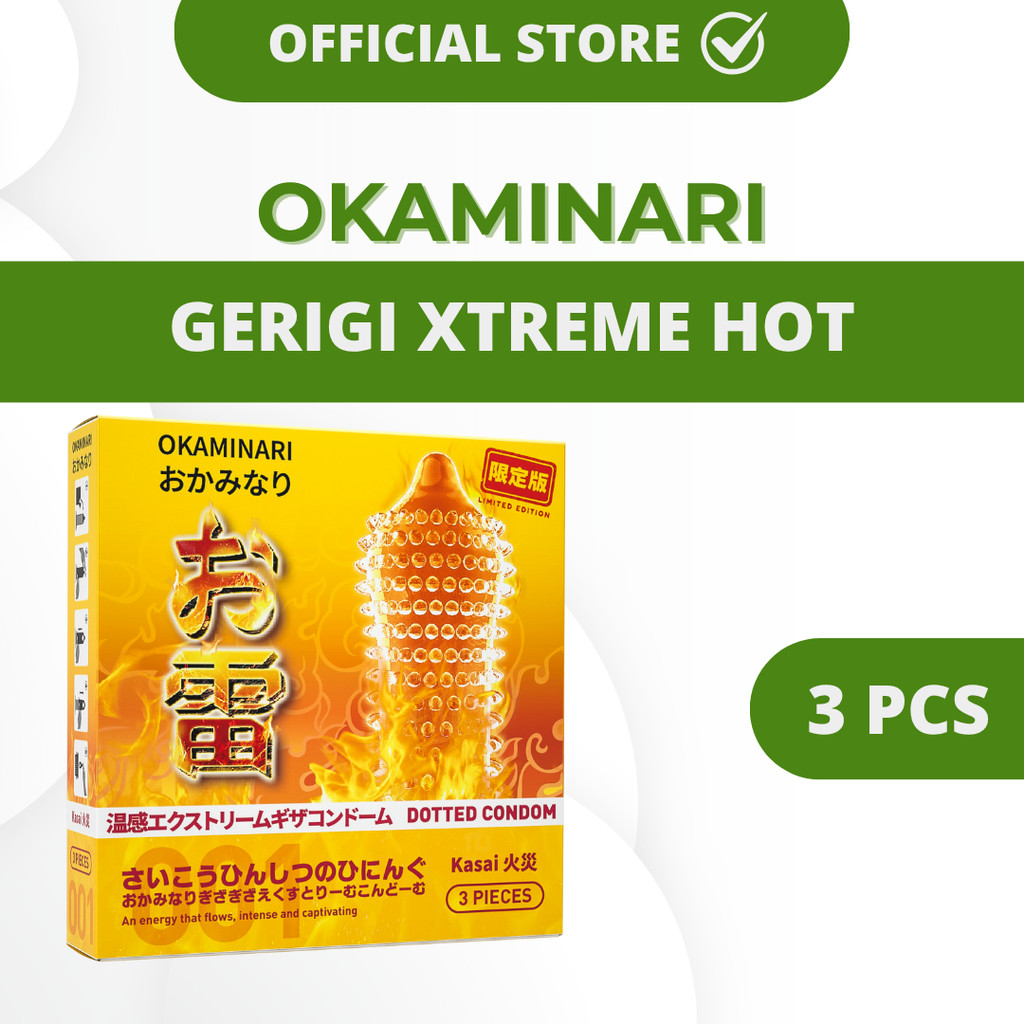 Condom Okaminari - Gerigi Xtreme Hot Isi 3 Pcs