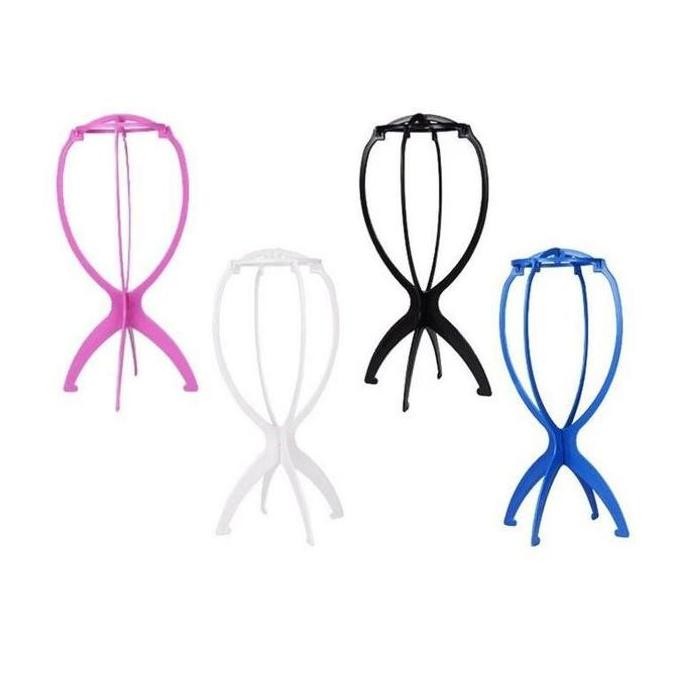 Wig Stand - Tempat Display Wig Vc Putih Hitam Pink Biru