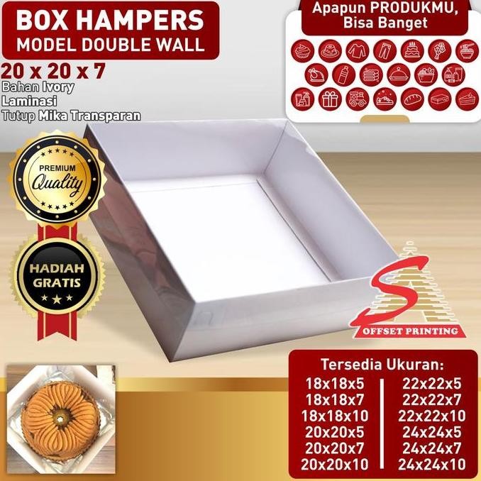 Box Pudding/Dus Spiku/Box Kue/Dus Kue Doublewall 20X20X7
