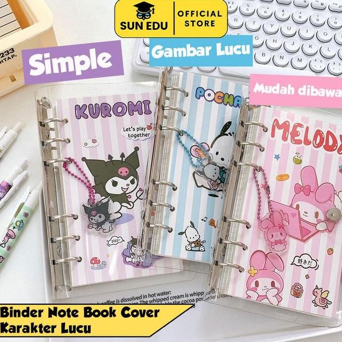 

Binder A6 Ring Sanrio Cute/ Notebook Buku Catatan Lucu Journaling Kertas Book Paper Sekolah Plastik Stationery Grid Buku Kuromi