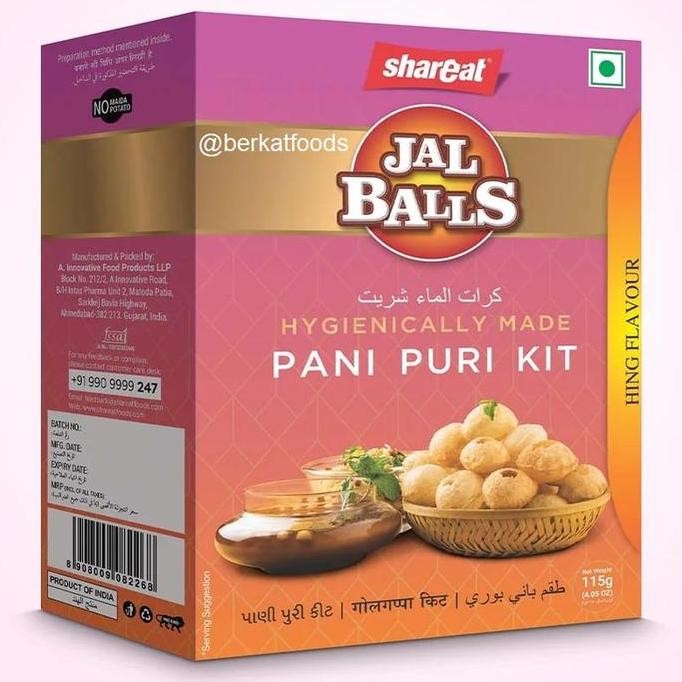 

~@~@~@~@] Hing Pani Puri Set Kit Shareat India / Paket Kerupuk Papad Bumbu Kuah Asafoetida Manis Vegetarian