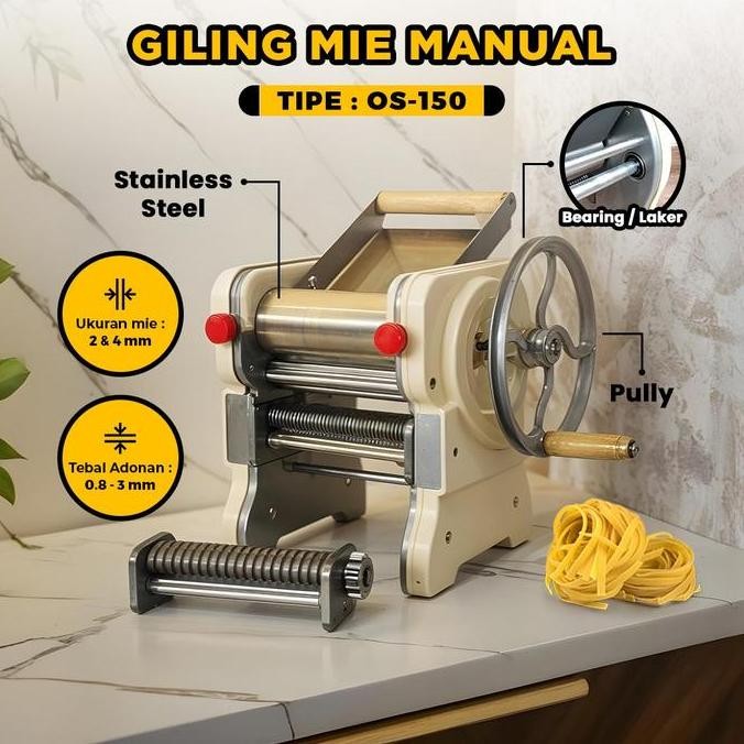 OSSEL GILING MIE MANUAL GILINGAN MIE MANUAL AMPIA PEMBUAT MIE LAKER BEARING ROLLER STAINLESS STEEL O