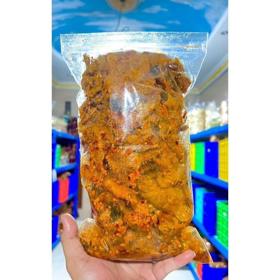 

250 Gr Kripik Kulit Ayam Crispy Pedas Daun Jeruk Keripik Kulit Ayam