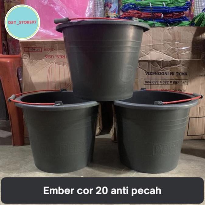Ember cor hitam 20 / ember plastik timba anti pecah BS