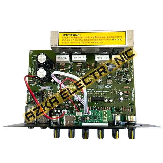 Kit Power Amplifier Speaker Aktif Stereo Karaoke Plus Bluetooth - Mp3