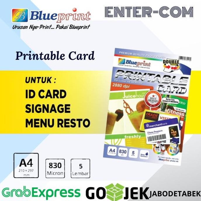 

Printable Id Card A4 / Kertas Pvc Blueprint Cetak Name Tag Original
