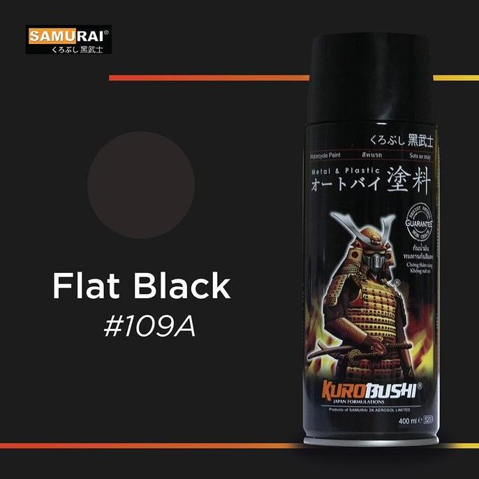Produk Baru Cat Semprot Samurai Paint 109A Flat Black | Pilox Warna Hitam Doff Motor Mobil