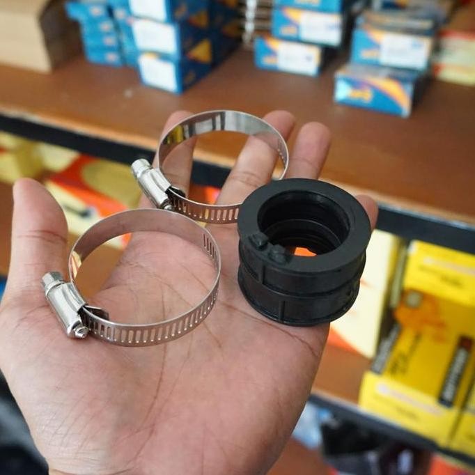 Buruan serbu] Karet Intake Manipol Vespa Set Klem Ukuran Karbu 28