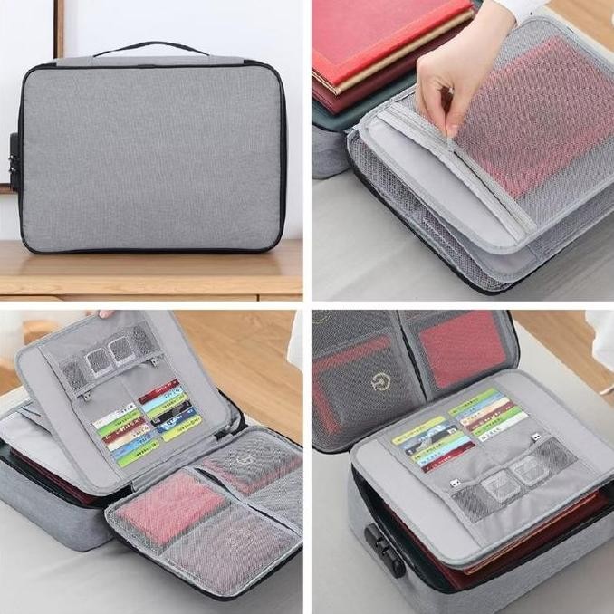 

Buruan serbu] Tas Dokumen 3 Layer Travel Bag Document Storage Box File With Safety Number Lock NEW