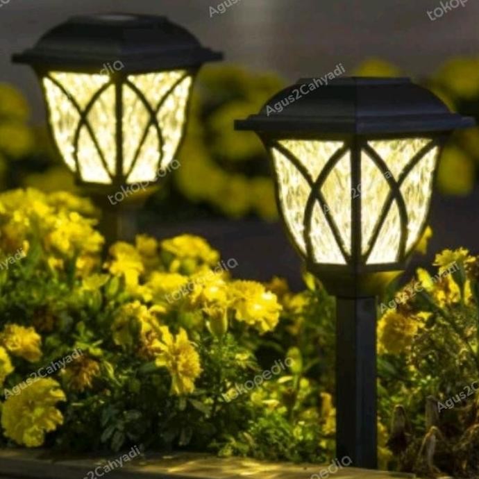 ,,,,,,,] Lampu taman tenaga surya lampu taman tancap solar light tenaga surya