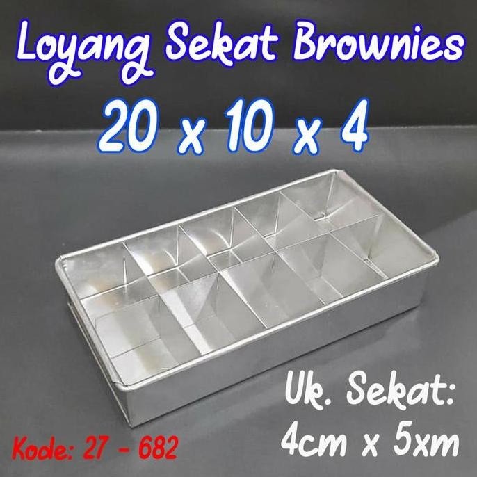{{{{{{] Loyang Sekat Brownies 20 x 10 x 4 Sekat 4cm x 5cm