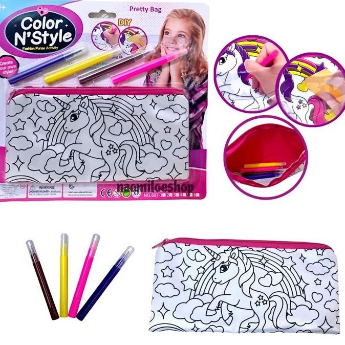 

Baru Pensil case DIY mewarnai graffiti spidol warna tempat pensil anak madi50 Berkualitas